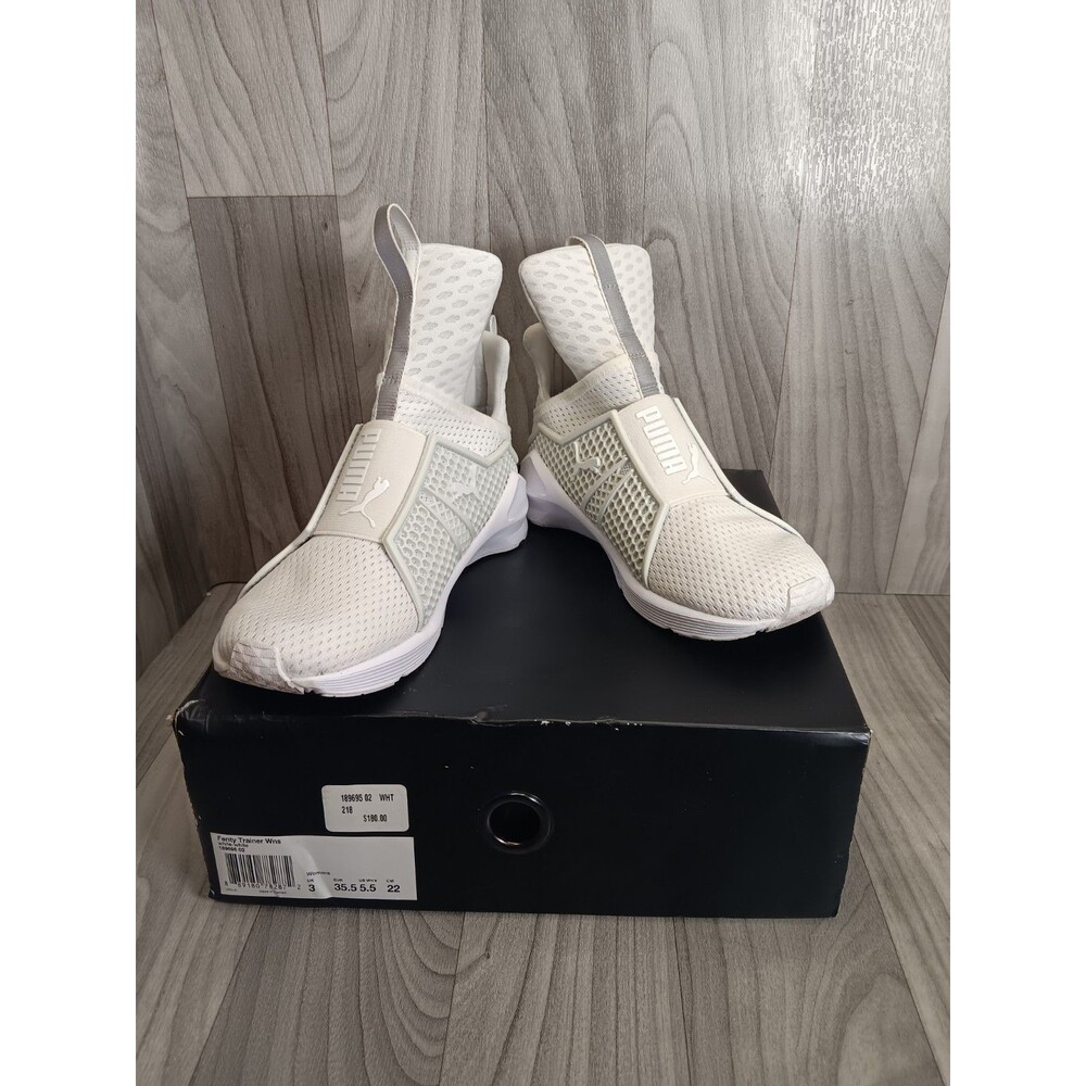 Puma Fenty Rihanna Trainer White Shoes Womens Size 5.5 Sneakers 189695-02. Rare